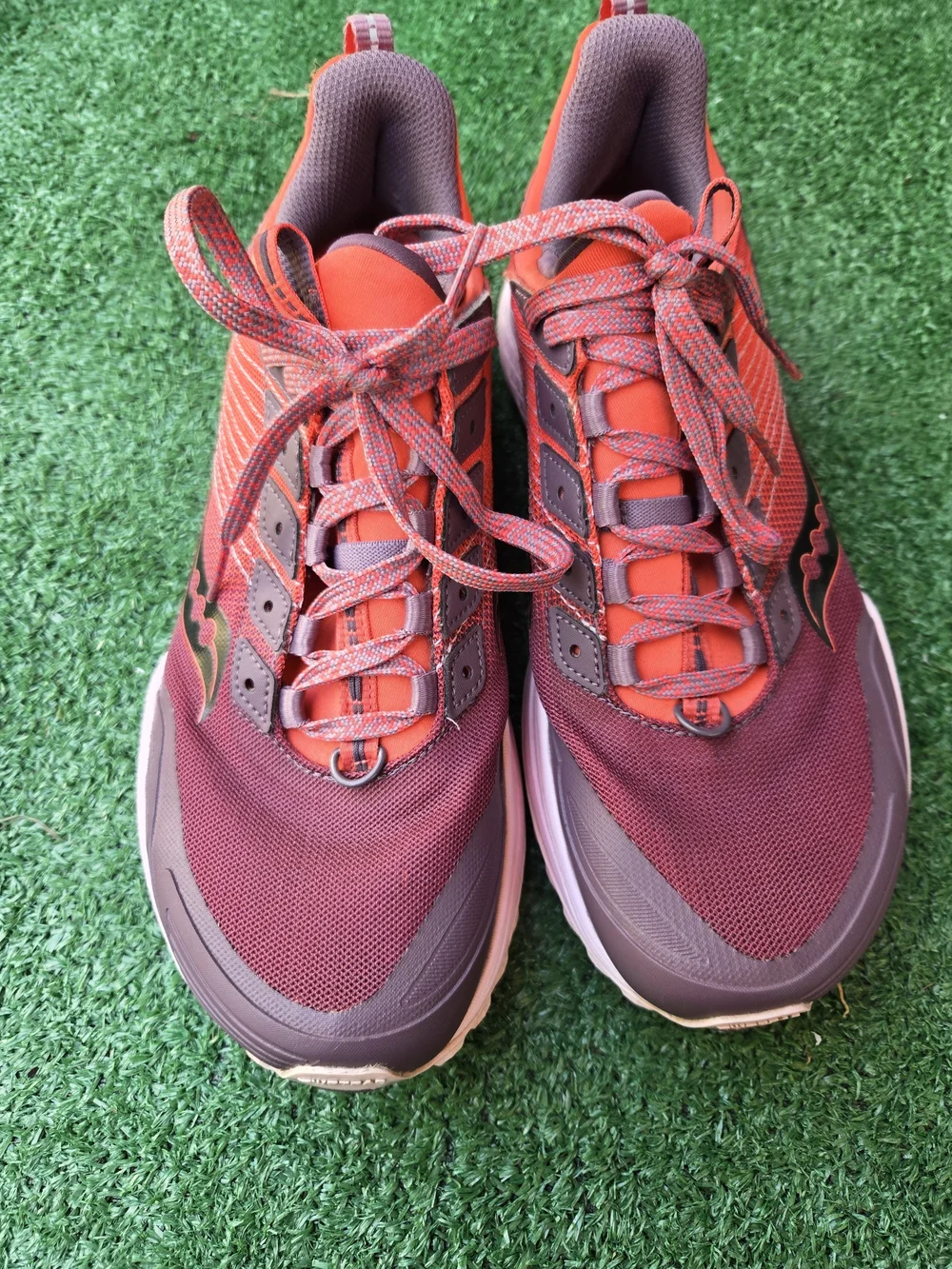 Saucony Women's Mad River TR trail running shoes in the coral and purple